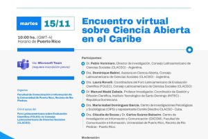 Arte de información del Encuentro virtual sobre Ciencia Abierta en el Caribe