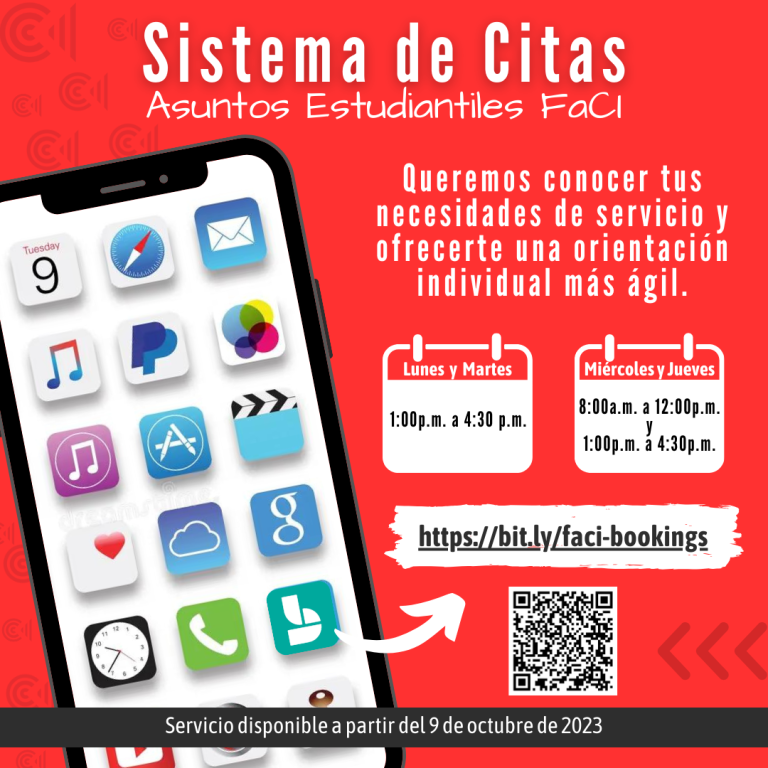 Anuncio del sistema de citas de la Facultad